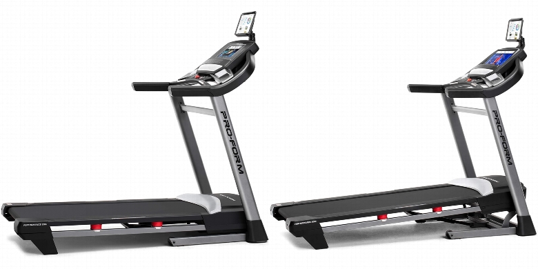 Side by side comparison of ProForm Performance 600i and ProForm Performance 800i treadmills.