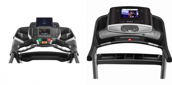 Consoles of Bowflex BXT116 and NordicTrack Commercial 1750.