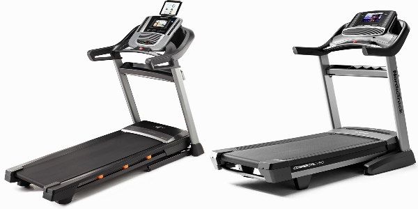 Side by side comparison of NordicTrack C 990 and NordicTrack Commercial 1750 treadmills.