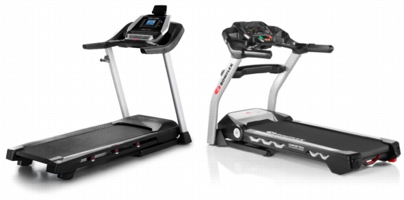 Side by side comparison of ProForm 905 CST and Bowflex BXT216 treadmills.