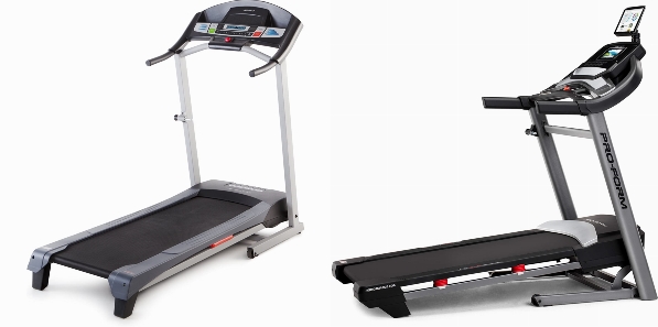 Side by side comparison of Weslo Cadence G 5.9 and ProForm Performance 400i treadmills.