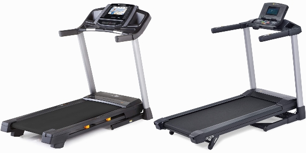 Side by side comparison of NordicTrack T Series 6.5S and LifeSpan TR2000i treadmills.