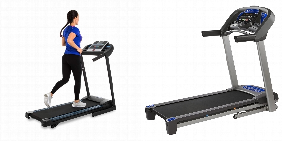 Side by side comparison of XTERRA Fitness TR150 and Horizon Fitness T101 treadmills.