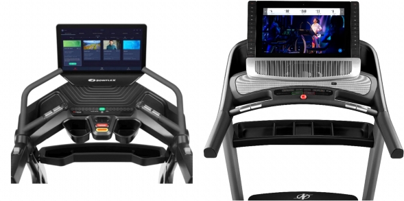 Consoles of Bowflex T22 and NordicTrack Commercial 2950.