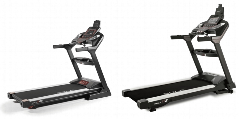 Side by side comparison of Sole F85 and Sole TT8 treadmills.