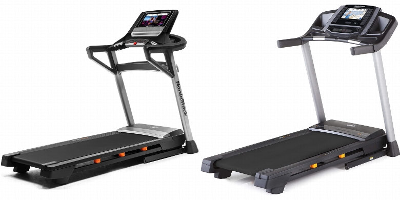 Side by side comparison of NordicTrack T Series 9.5S and NordicTrack T Series Treadmill 6.5S treadmills.