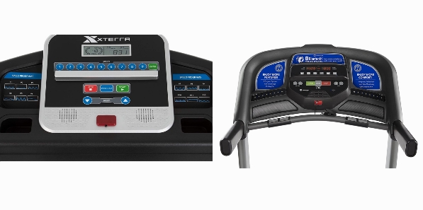 Consoles of XTERRA Fitness TR150 and Horizon Fitness T101.